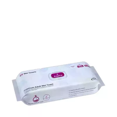 Premium wet towels for adult personal care.