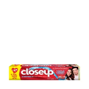Red hot toothpaste for fresh breath.