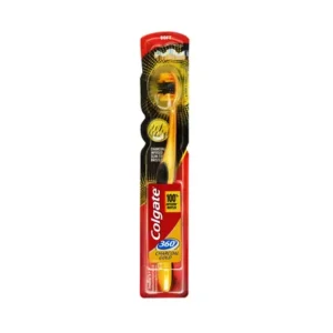 Charcoal gold 360° brush for total mouth cleaning.