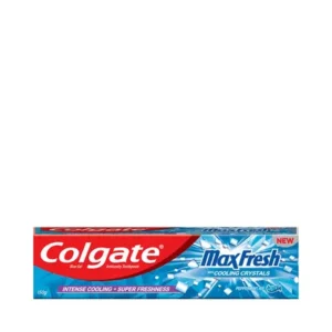 Blue gel toothpaste for long-lasting freshness.