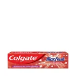 Red gel toothpaste for fresh breath.