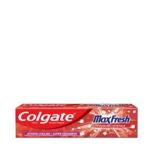 Red gel toothpaste for fresh breath.