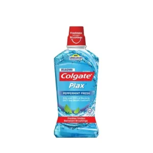 Large pack peppermint mouthwash for fresh breath.
