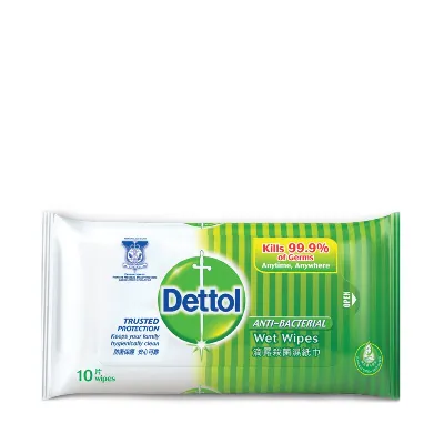 Anti-bacterial wet wipes for hygiene on the go.