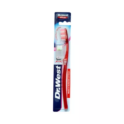 Medium bristle toothbrush for regular cleaning.