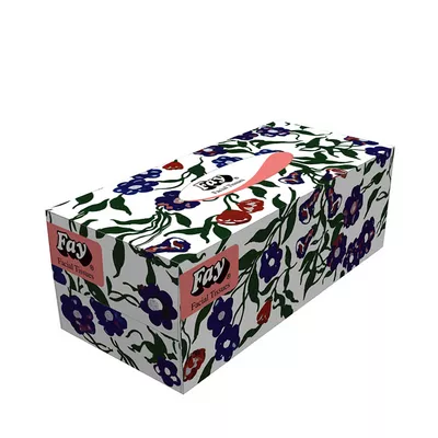 Non-perfumed 2-ply facial tissue for sensitive skin.