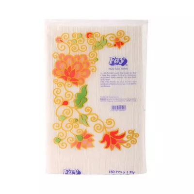 Multi-fold hand towels for easy, one-at-a-time dispensing.