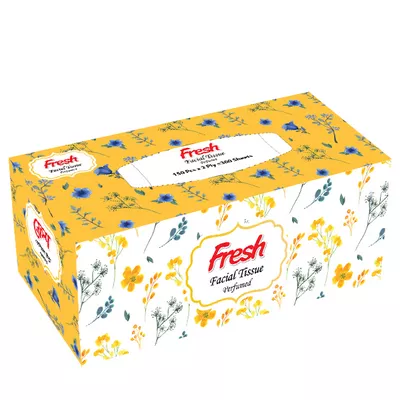 Perfumed 2-ply facial tissue for gentle use.