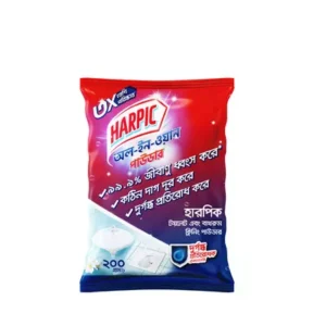 Compact all-in-one bathroom cleaning powder.
