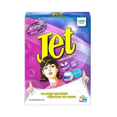 Jet aroma detergent paper pack 1kg long-lasting freshness.