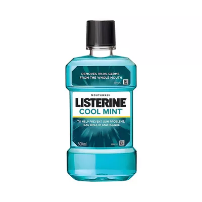 Cool mint Listerine for germ protection.