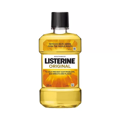 Original Listerine mouthwash for complete oral care.