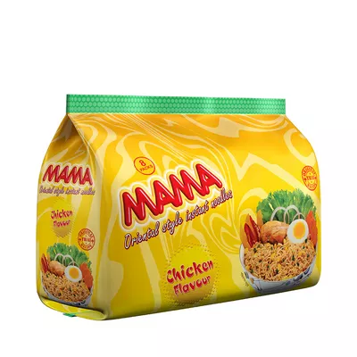 Mama Noodles Chicken 8 Pcs 496gm chicken flavor pack.