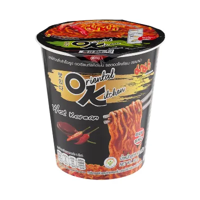 Mama Ok Instant Cup Noodles Hot Korean Flavour 80gm Korean spicy cup.