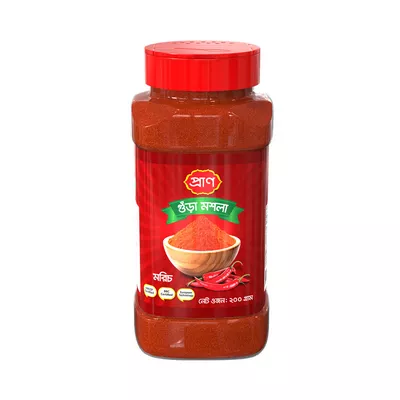 Quality chili powder in convenient jar by Pran.