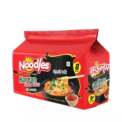 Mr Noodles Korean Super Spicy 496gm family pack.