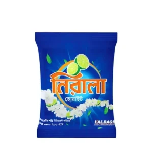 Nirala white detergent powder 200gm trial size.