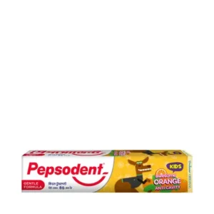 Orange-flavored toothpaste for fresh breath.