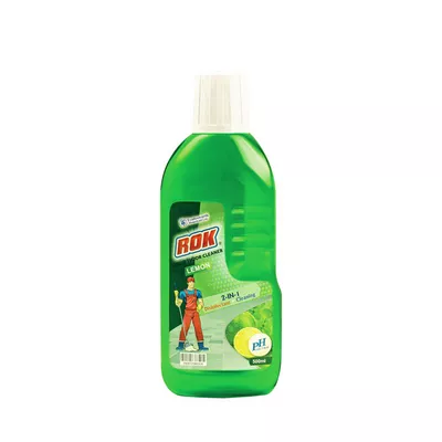 Lemon-scented disinfectant floor cleaner for zesty clean.