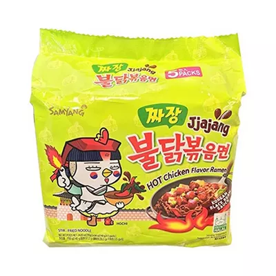 Samyang Jjajang Hot Chicken Noodles 700gm black bean flavor.