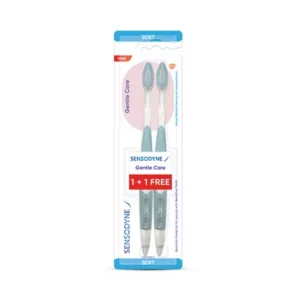 Gentle care toothbrush with bonus extra brush.