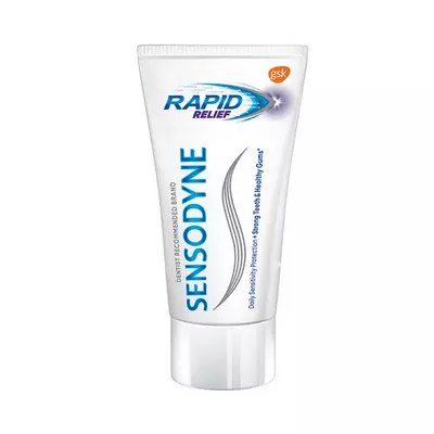 Fast relief toothpaste for tooth sensitivity.