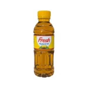 Fresh mustard oil 250mL convenient size.