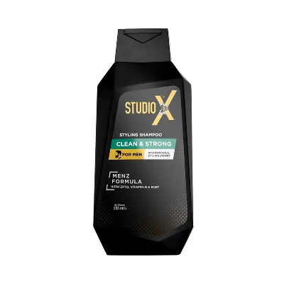 Men's clean strong shampoo for healthy hair.