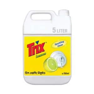 Lemon-scented dish cleaner in bottle.
