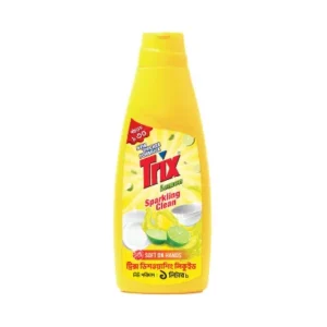 Lemon-scented liquid dish cleaner.